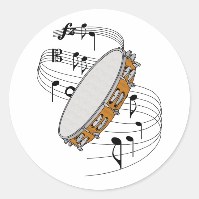Tambourine Classic Round Sticker (Front)
