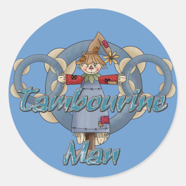Tambourine Man Classic Round Sticker (Front)