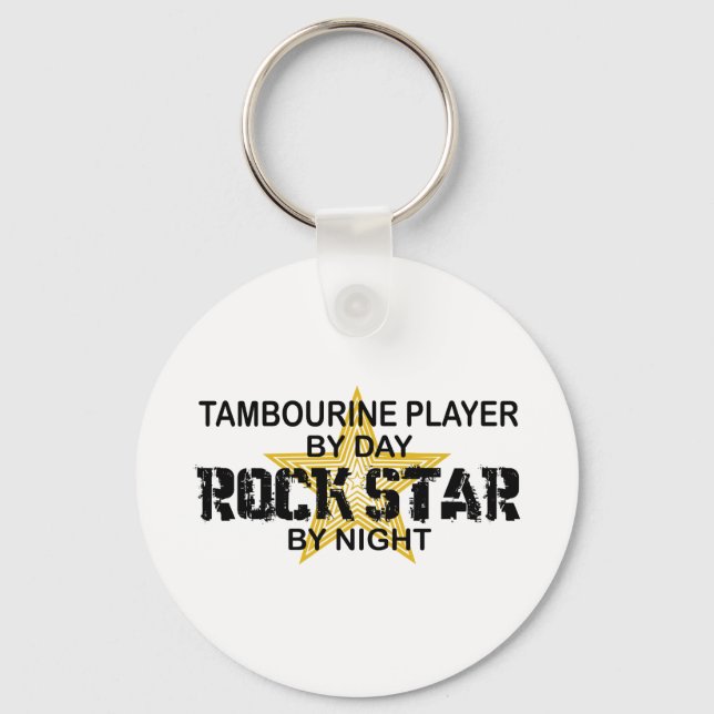 Tambourine Rock Star by Night Keychain (Front)