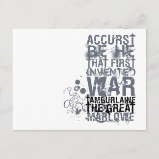 Tamburlaine War Quote (B&W) Postcard