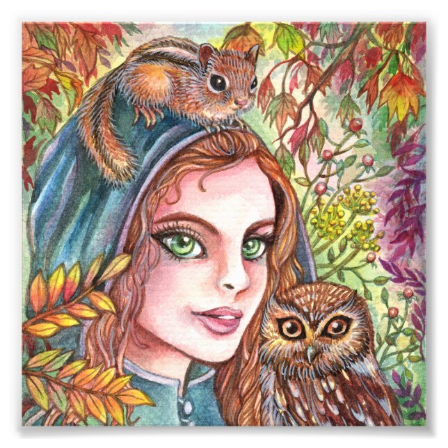 Tamer in Autumn Woods Photo Print (Front)