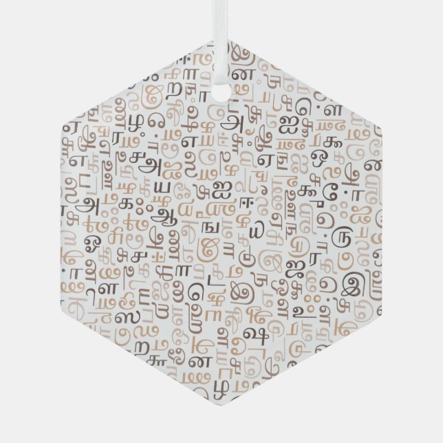 Tamil Glass Ornament (Front)