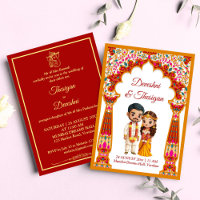 Tamil South Indian wedding cute caricature