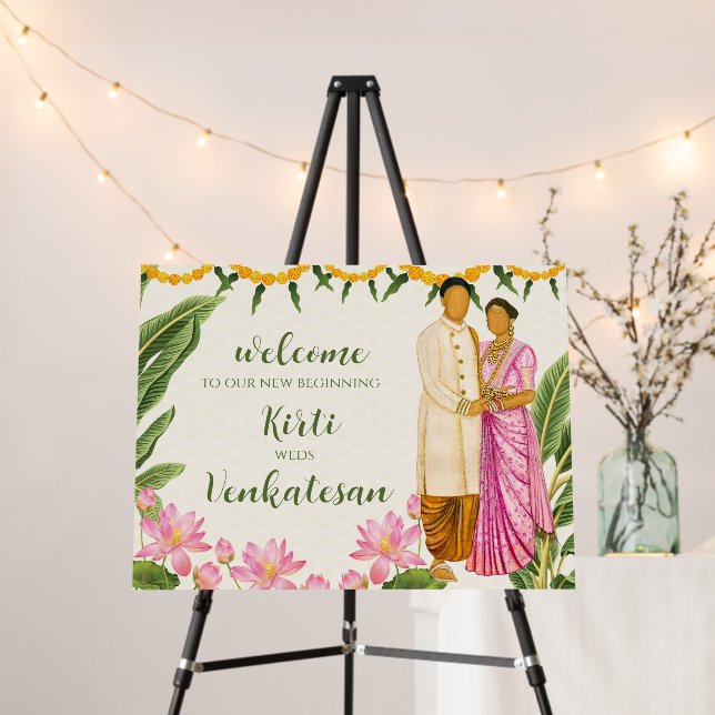 Tamil Welcome signs & South Indian Wedding Signs (In Situ (Stand))