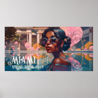 Tamil Woman Miami Resort Pool Painting