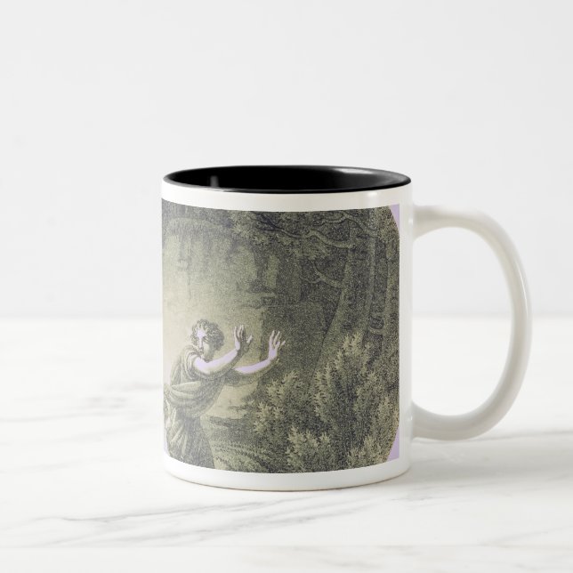 Tamino pursued by a giant serpent Two-Tone coffee mug (Right)