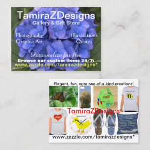 TamiraZDesigns Blue Hydrangea Business Card