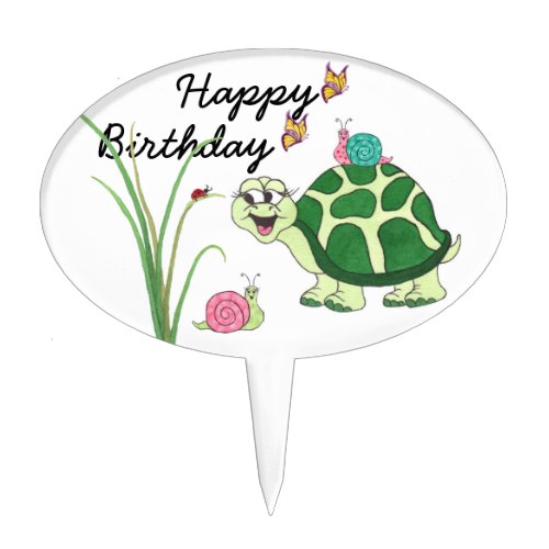 Tammy Turtle and Friends _ Birthday Cake Pick