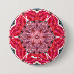 TAMMY ~ White Pink Green BLING ~  Button