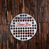 Tampa Bay Baseball Shaped Wooden Beer Cap Map (Front)