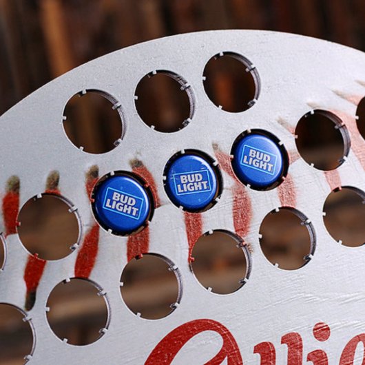 Tampa Bay Baseball Shaped Wooden Beer Cap Map (Front)