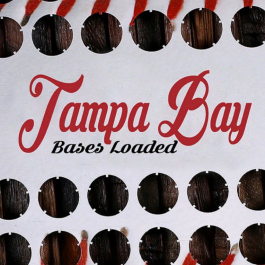 Tampa Bay Baseball Shaped Wooden Beer Cap Map (Front)
