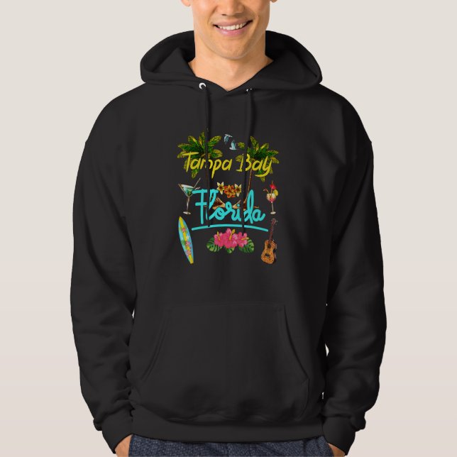 Tampa Bay Florida Beach Summer Palm Surf Sun Set P Hoodie (Front)