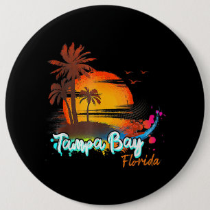 Tampa Bay Florida Beach Summer Vacation Palm Trees Button
