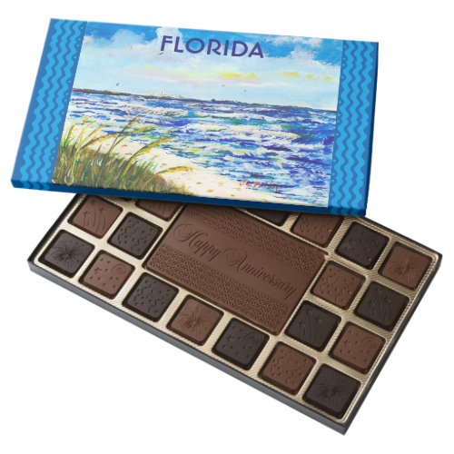 Tampa Bay Florida Beach Sunshine Skyway Bridge 45 Piece Box Of Chocolates