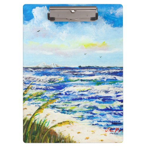 Tampa Bay Florida Beach Sunshine Skyway Bridge Clipboard
