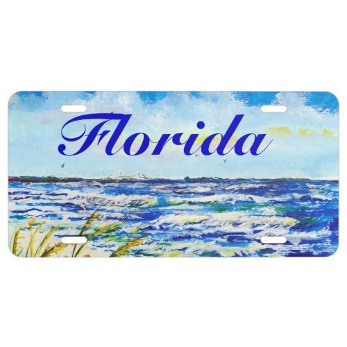 Tampa Bay Florida Beach Sunshine Skyway Bridge License Plate