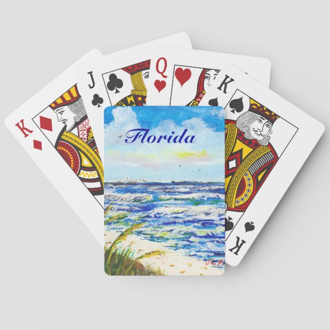 Tampa Bay Florida Beach Sunshine Skyway Bridge Poker Cards (Back)
