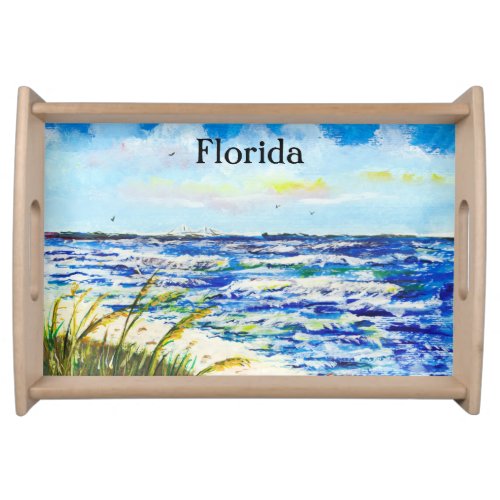 Tampa Bay Florida Beach Sunshine Skyway Bridge Serving Tray