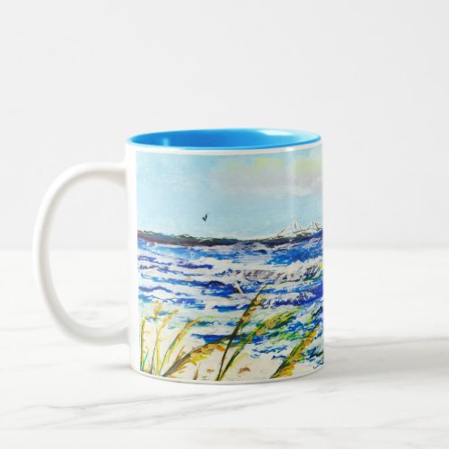 Tampa Bay Florida Beach Sunshine Skyway Bridge Two-Tone Coffee Mug