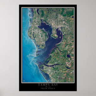 Tampa Bay Florida Satellite Poster Map