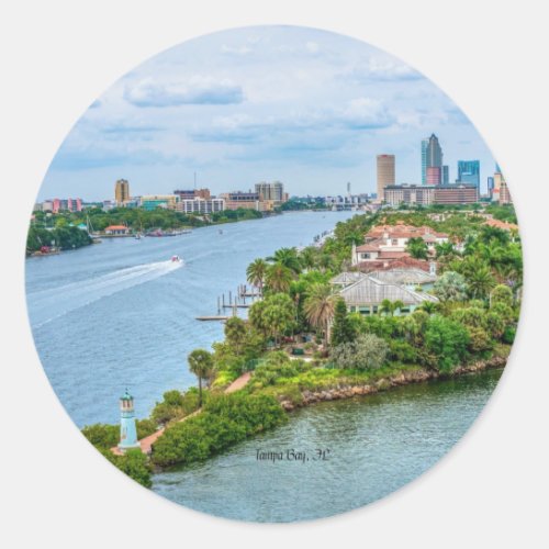 Tampa Bay Florida scenic photograph Classic Round Sticker