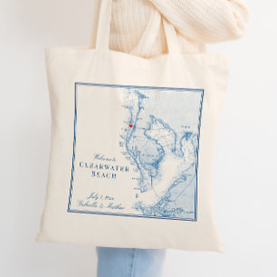 Tampa Bay Map Elegant Wedding Welcome Tote Bag