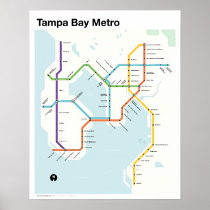 Tampa Bay Metro - Fantasy Subway Map, Tampa, FL. Poster
