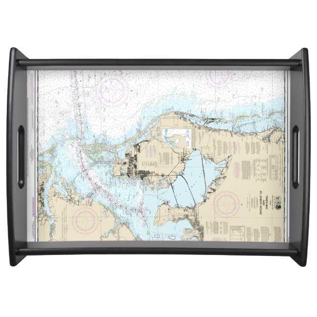 Tampa Bay Nautical Chart Serving Tray (Front)