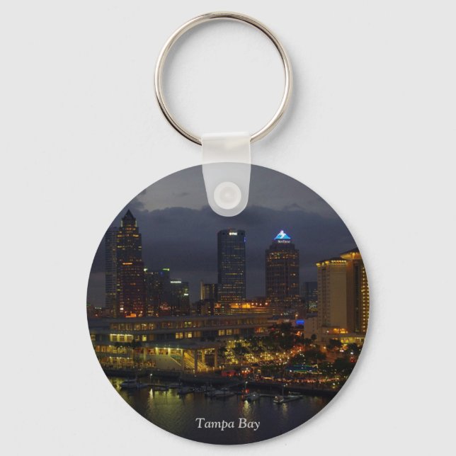 Tampa Bay Night Skyline Keychain (Front)