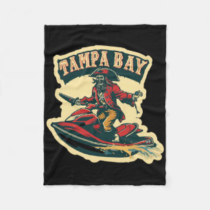 Tampa Bay Pirate Florida Jetski Boating Funny Gasp Fleece Blanket