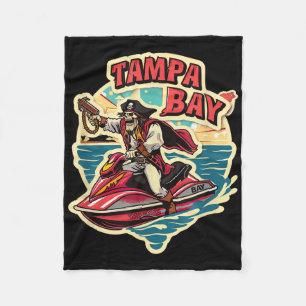Tampa Bay Pirate Florida Jetski Boating Funny Gasp Fleece Blanket