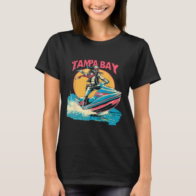 Tampa Bay Pirate Florida Jetski Boating Funny Gasp T-Shirt (Front)