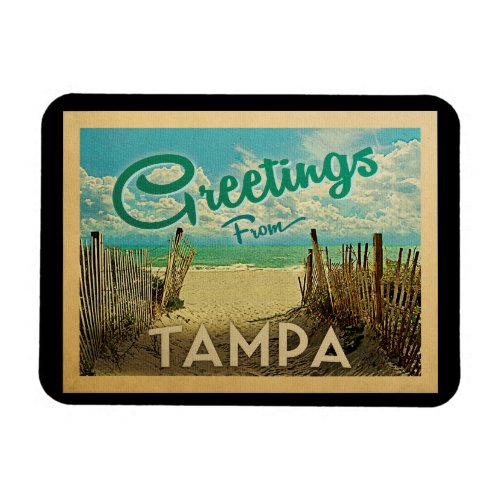 Tampa Beach Vintage Travel Magnet