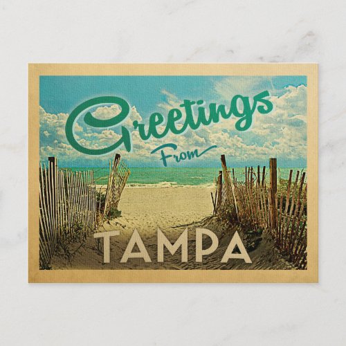 Tampa Beach Vintage Travel Postcard