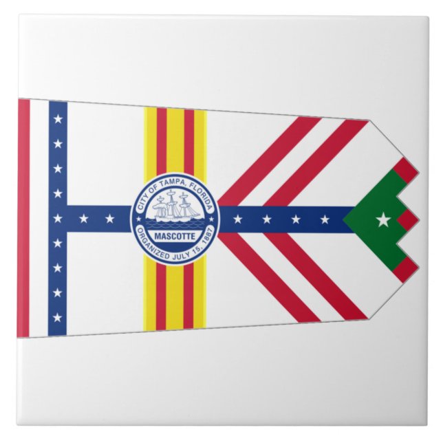 Tampa city flag ceramic tile (Front)