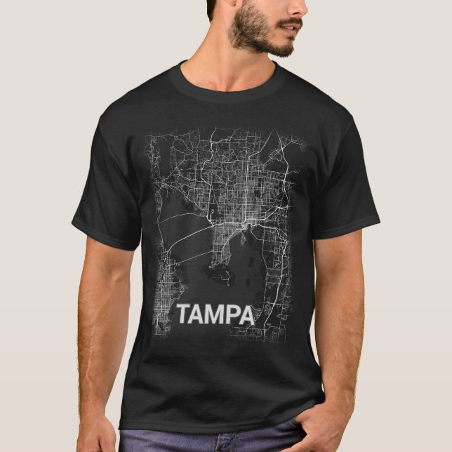 Tampa city map (LARGE PRINT) T-Shirt (Front)