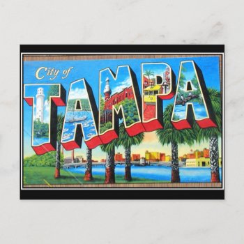 Tampa City Vintage Postcard by vintagestore at Zazzle