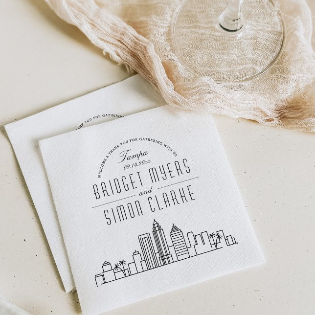 Tampa Deco Skyline | Wedding Event Napkins (Creator Uploaded)