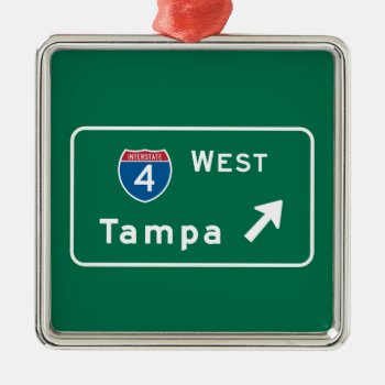 Tampa  Fl Road Sign Metal Ornament by worldofsigns at Zazzle