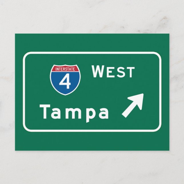 Tampa, FL Road Sign Postcard (Front)