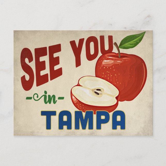 Tampa Florida Apple - Vintage Travel Postcard (Front)