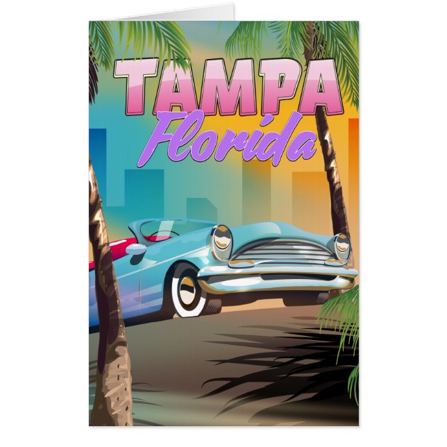 Tampa Florida beautiful travel poster. Card (Front)