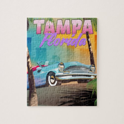 Tampa Florida beautiful travel poster Jigsaw Puzzle