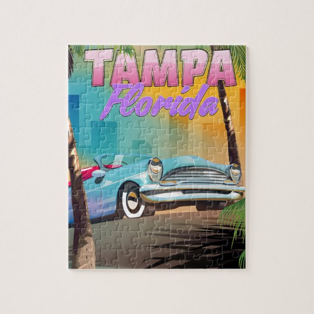 Tampa Florida beautiful travel poster. Jigsaw Puzzle (Vertical)