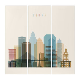 Tampa, Florida City Skyline Triptych