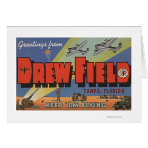 Tampa, Florida - Drew Field - Large Letter Scene Cards