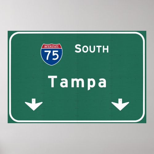Tampa Florida fl Interstate Highway Freeway  Poster