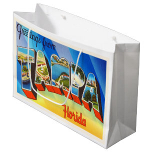 Tampa Florida FL Old Vintage Travel Souvenir Large Gift Bag