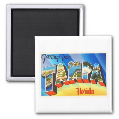 Tampa Florida FL Old Vintage Travel Souvenir Magnet